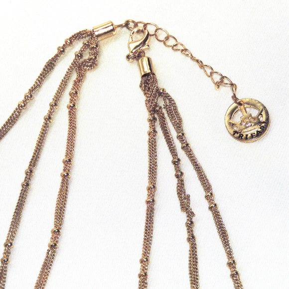 Trifari goldtone stranded necklace - Picture 5 of 5